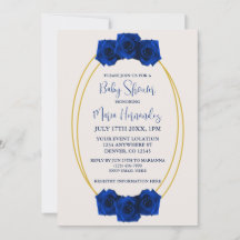 Geometric Baby Shower för royal Blue och Guld