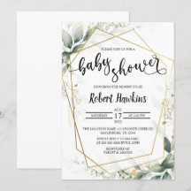 Geometric Baby Shower-inbjudan