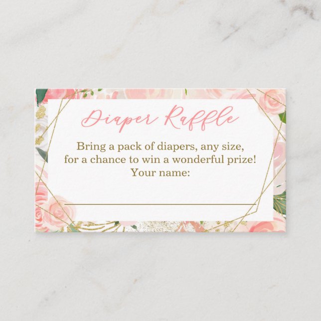 Geometric Baby Shower Raffle Biljett (Framsida)