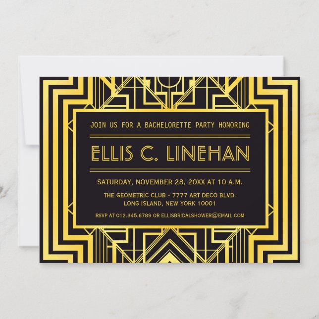 Geometric Bachelorette Party Shower-inbjudningar Inbjudningar (Framsida)