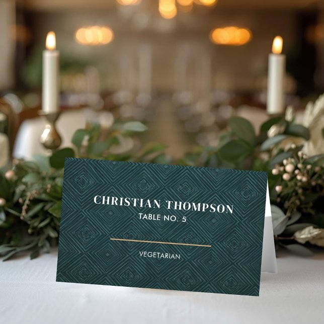 Geometric Background Modern Wedding Place Card Bordsnummer (Geometric Background Wedding Place Cards)