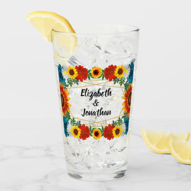 Geometric Backyard Summer Blommigt Glaskopp (Framsida Ice)