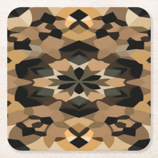 Geometric barware coasters underlägg papper kvadrat (Framsidan)