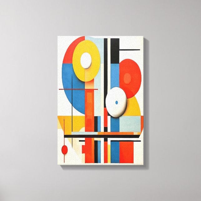 Geometric Bauhaus Minimalist Abstrakt Art Canvastryck (Framsida)