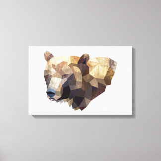 Geometric Bear Illustration Canvas