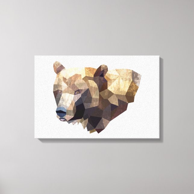 Geometric Bear Illustration Canvas (Framsida)