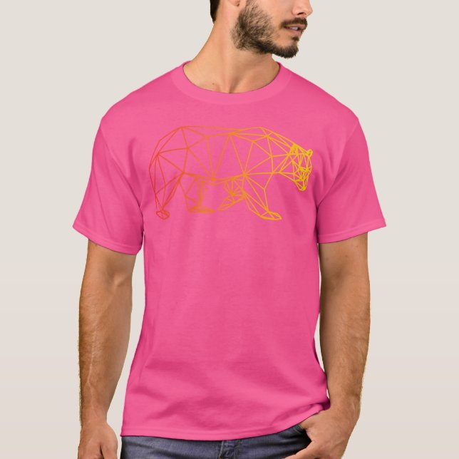 Geometric Bear Tshirt Camping Hiking Wilderness T Shirt (Framsida)