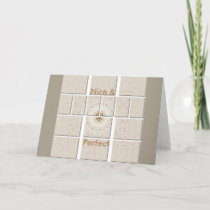 Geometric Beige Tonal Design med minimal Neutralt Kort