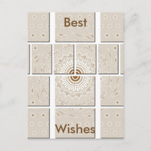 Geometric Beige Tonal Design med minimal Neutralt Vykort
