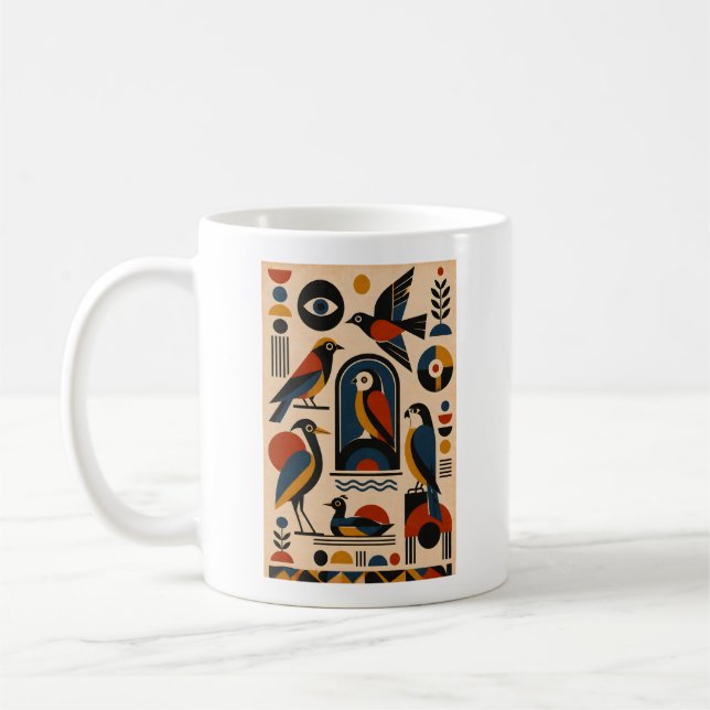Geometric Birds – Geometric Art Mug Kaffemugg (Vänster)
