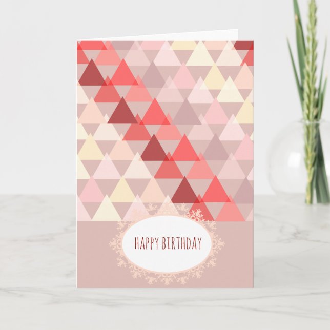 Geometric Birthday in Opal Kort (Framsida)
