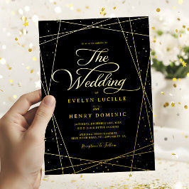 Geometric Black and Gold Luxury Wedding