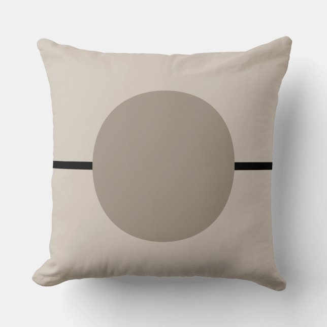 Geometric Black and Ivory Circle Modern Cushion Kudde (Framsida)