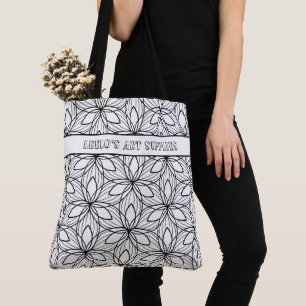 Geometric Black and White Color Art Supply Bag Tygkasse