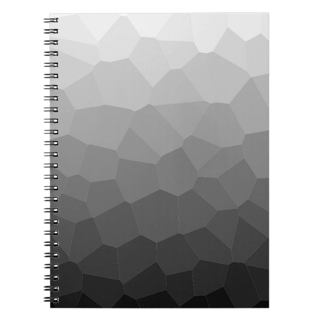 Geometric Black and White Gradient Notebook Anteckningsbok (Framsidan)