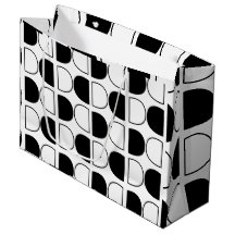 Geometric Black and White Half Circle