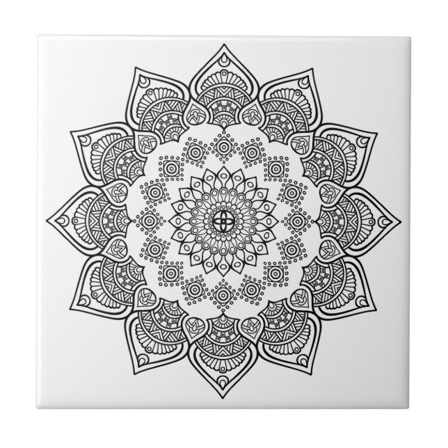 Geometric Black and White-mall Kakelplatta (Framsidan)