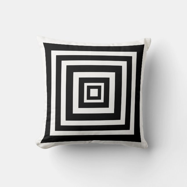 Geometric Black and White Modern Cushion Kudde (Framsida)