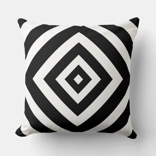 Geometric Black and White Modern Cushion Kudde (Framsida)
