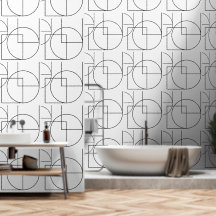Geometric Black and White Mönster