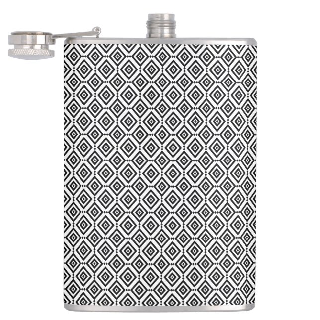 Geometric Black and White Mönster Fickplunta (Öppnad)