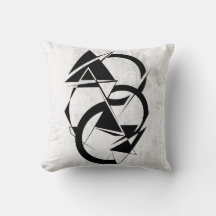 Geometric Black and White Throw Pillow