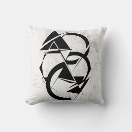 Geometric Black and White Throw Pillow Kudde