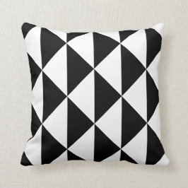 Geometric Black and White Triangle Mönster Kudde