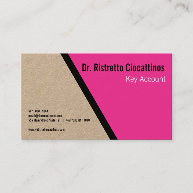 Geometric Black Bold Craft Visitkort (Framsida)