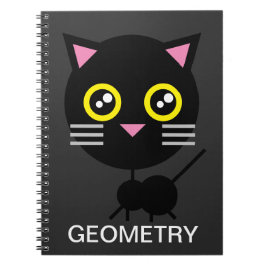 Geometric Black Cat Anteckningsbok