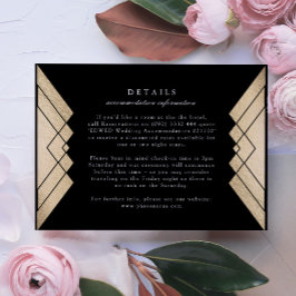 Geometric Black Guld Bröllop-höljeskort OSA Kort