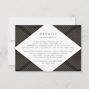 Geometric Black Guld Gatsby Bröllop djurutrymme OSA Kort