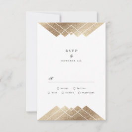 Geometric Black Guld Gatsby Bröllop OSA Kort