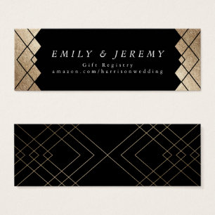 Geometric Black Guld Gatsby Wedding Gifts Litet Visitkort
