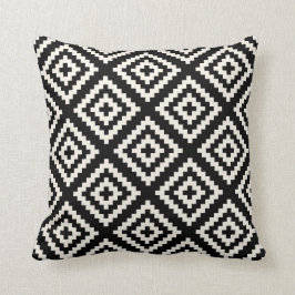 Geometric Black och Cream Mönster Kudde