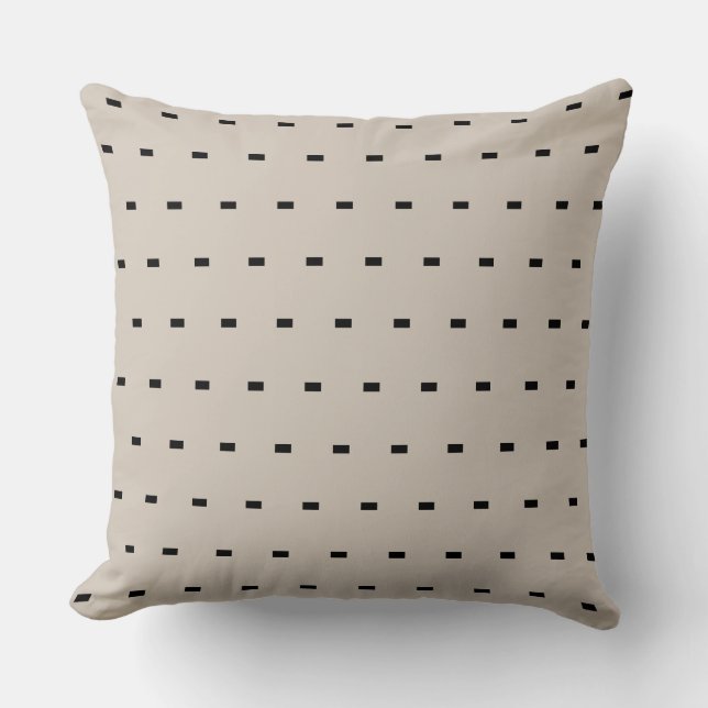 Geometric Black och Ivory Dash Modern Cushion Kudde (Framsida)