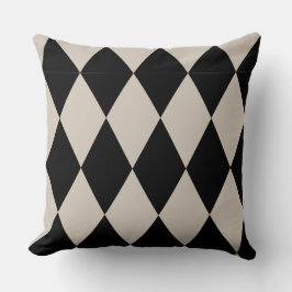 Geometric Black och Ivory Diamond Harlequin Modern Kudde