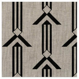 Geometric Black Rand och Chevrons Fabric Tyg