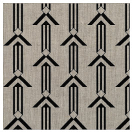 Geometric Black Rand och Chevrons Fabric Tyg