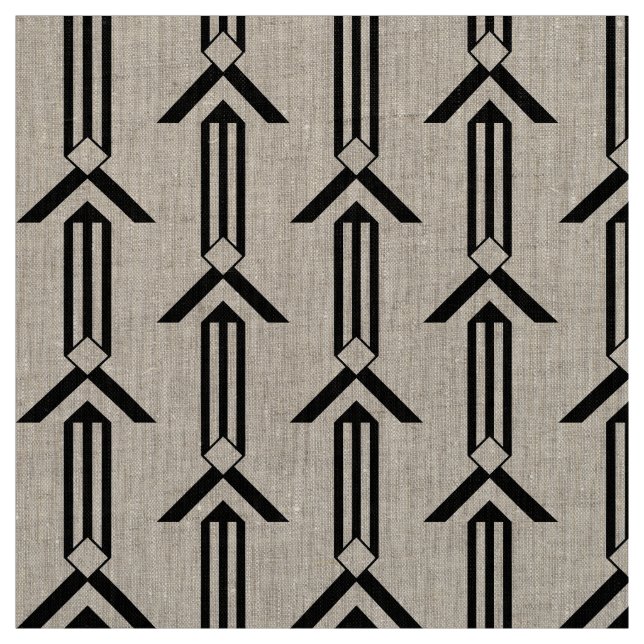 Geometric Black Rand och Chevrons Fabric Tyg (Provkarta)