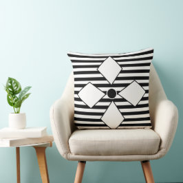 Geometric Black White Diamond Geometric Rand Kudde