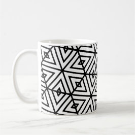 Geometric Black White Hexagon Honeycomb Mönster Kaffemugg