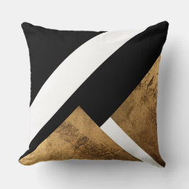 Geometric Black White, koppar Guld Kudde