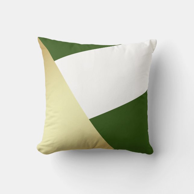 Geometric Black, White & Metallic Guld Kudde (Framsida)