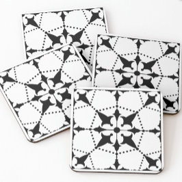 Geometric Black White Mönster dekorativ Kakelplatta