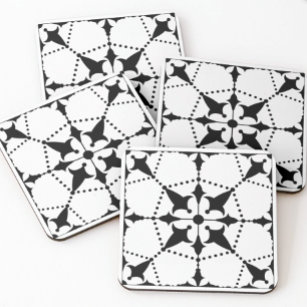 Geometric Black White Mönster dekorativ Kakelplatta