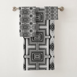Geometric Black White och Grått Aztec