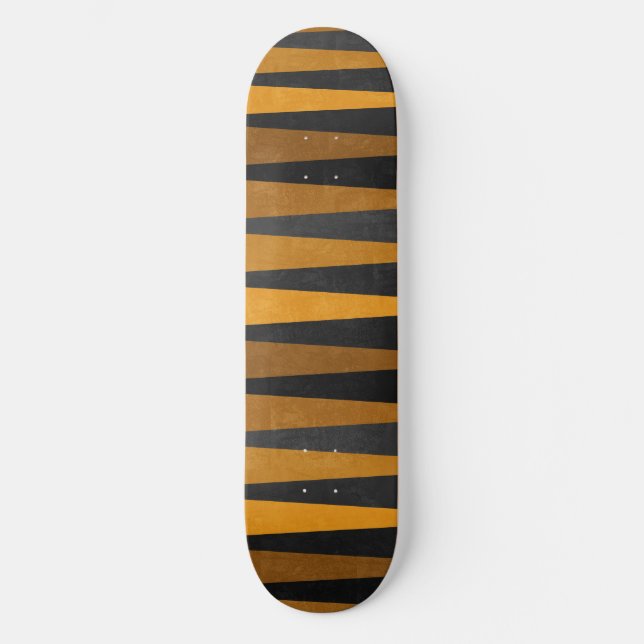 Geometric Black Yellow Mini Skateboard Bräda 18,5 Cm (Framsida)