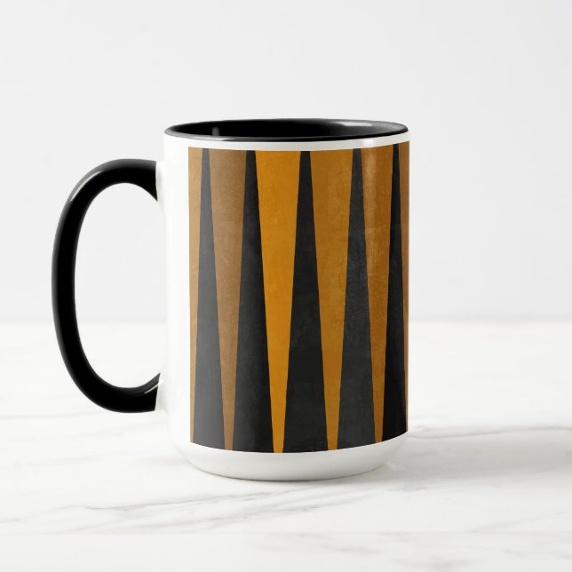 Geometric Black Yellow Mugg (Vänster)