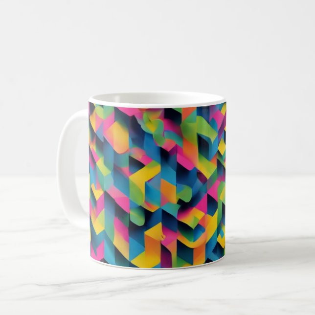 Geometric Bliss - 3D Texturerad Mugg (Framsida vänster)